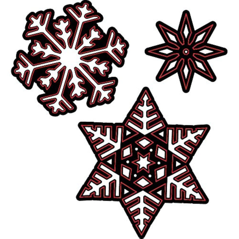 D2014-30 Embossing Essentials Dies, Snowflakes, 3-Pack