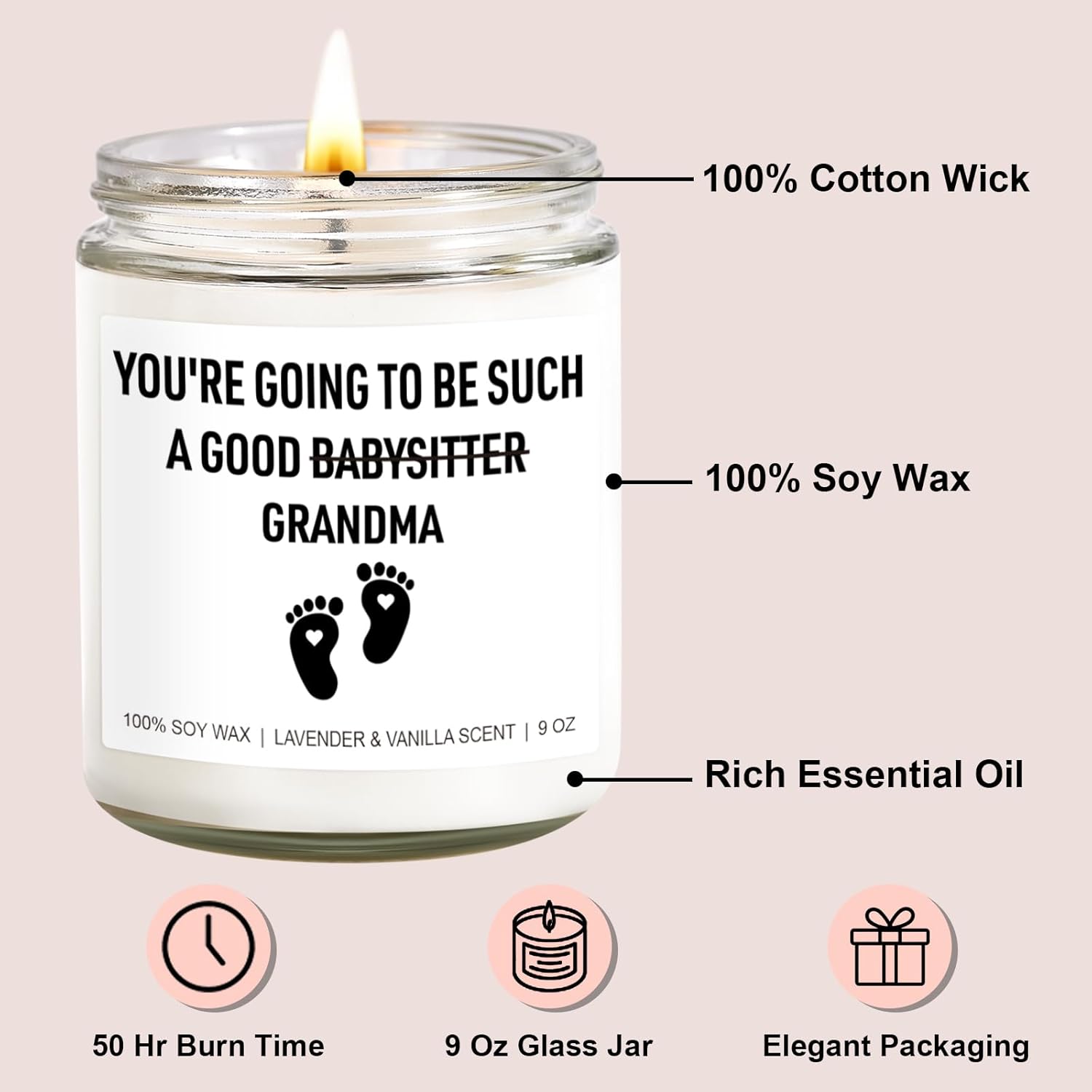 Candle, New Grandma Gifts First Time 2026, Pregnancy Announcement, Valentines, Birthday Gifts For First Time Grandma, Promoted To Grandma To Be, Grandparents, New Baby, Pregnancy Reveal Ideas