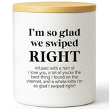 Gifts For Him Her Couples Valentine’S Day Candle For Boyfriend Girlfriend Romantic Swiped Right Gift For Couples Who Met Online Dating App Anniversary Candle Tinder Match New Relationship Love Gift