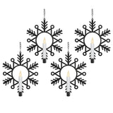 Xodus Innovations CW1510A 4 Battery Powered Metal Snowflake Window Wreaths with Hot Spot Flameless Candle Light and Automatic Timer