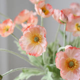Artificial Flowers 8 Stems Poppy Silk Bouquet,Fake Pooppies Flowers For Wedding, Home, Party Decoration,Table Centerpiece Arrangement(Coral Pink, 8Pcs)