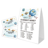 What'S Your Astronaut Name For Baby Shower Game, Birthday Party Decoration, Pack 1 Sign And 30 Name Stickers, Baby Shower Games, Gender Neutral Party Supplies(Mzg16)