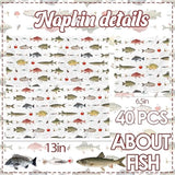 Fish Birthday Party Decorations - 40Pcs Gone Fishing Party Napkins Disposable Fish Theme Napkins For Boy Girl Baby Shower,Under The Sea,Gone Fishing Birthday Party Supplie…