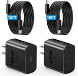 60W USB C Super Fast Charger with 10FT USB C Cable for Samsung Galaxy S26 S25 S24 S23 S22