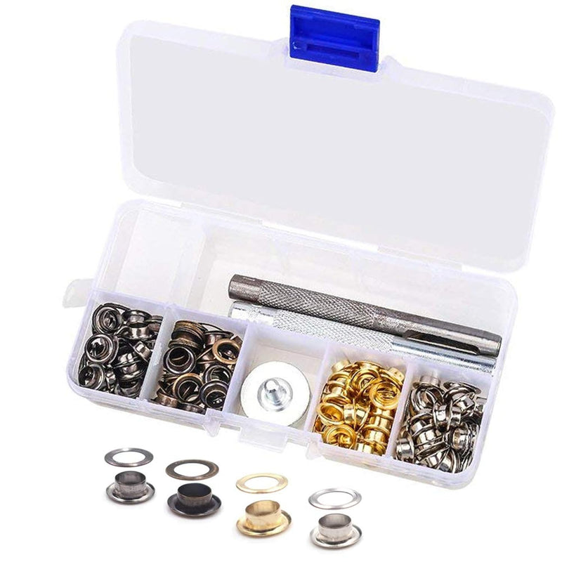 120 Set Metal Grommets Eyelets Tool Kit Set For Leather Canvas Clothes Belts S