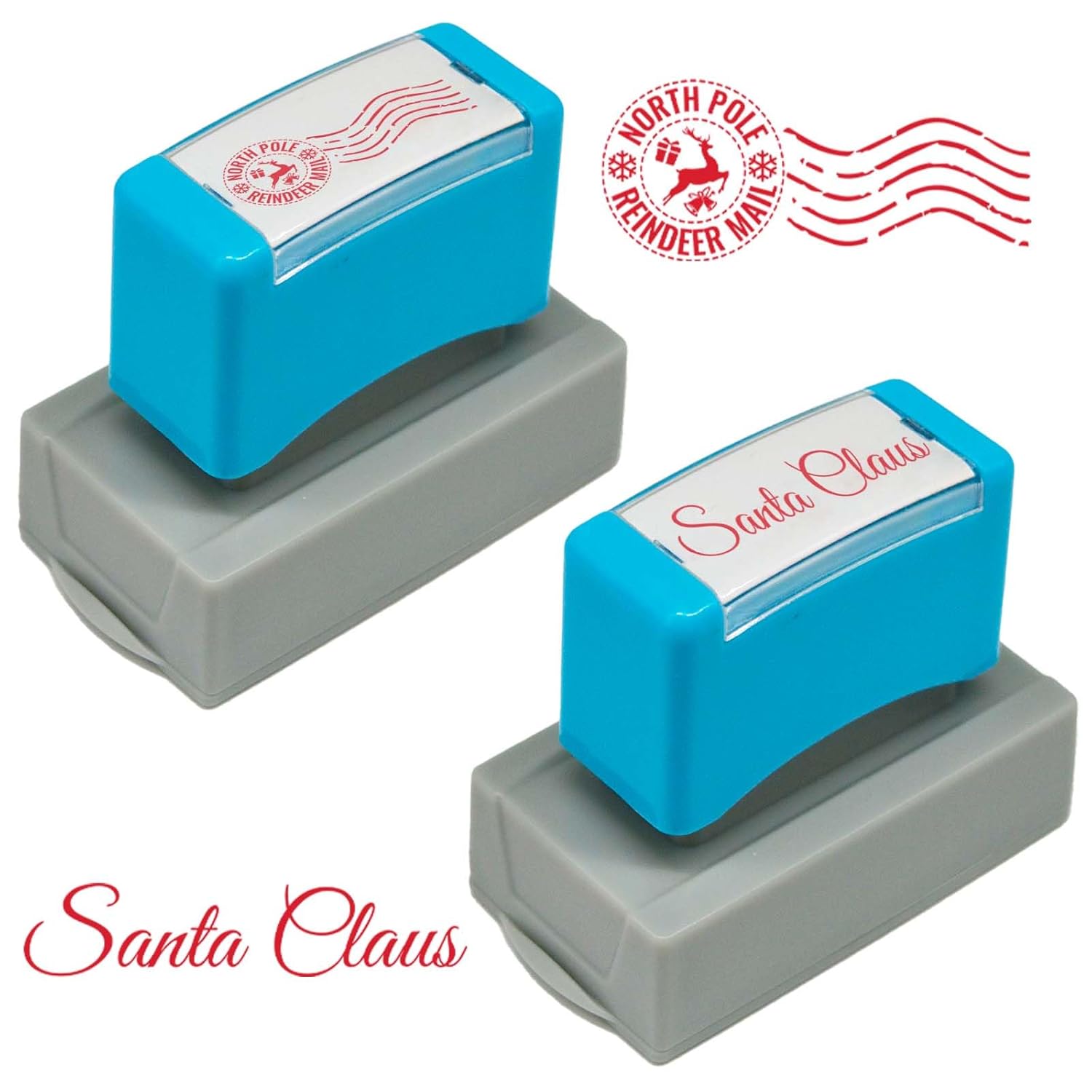2 Pack North Pole Stamp,Christmas Self-Inking Stamp,Santa Stamp For Card Making,Christmas Gift,And Holiday Mail Envelope Supplies