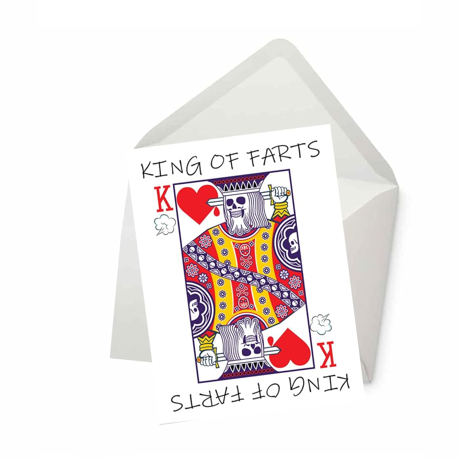 King Of Farts Card, Funny Birthday Card With Fart, Father'S Day Card, Card For Boyfriend, Men'S Valentines Day Card, Valentines Day Card For Dad - Set Of 1 (5X7)