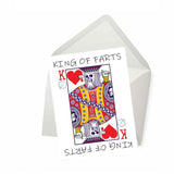 King Of Farts Card, Funny Birthday Card With Fart, Father'S Day Card, Card For Boyfriend, Men'S Valentines Day Card, Valentines Day Card For Dad - Set Of 1 (5X7)