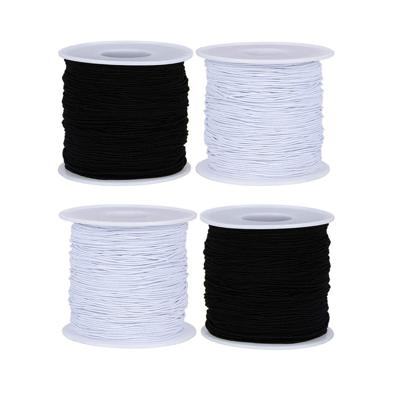 4 Rolls 1Mm & 0.8 Mm Bracelet Stretch String Elastic Cord, Stretchy Beading St