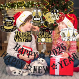 Black Glitter Happy 2026 New Year Banner Party Supplies for NYE