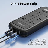 Outdoor Weatherproof Power Strip IPX6 6 Outlets 3 USB 6FT Extension Cord