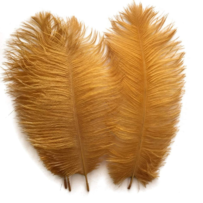 Shekyeo Gold 10-12Inch 25-30Cm Ostrich Feather Home Decoration Diy Craft Pack