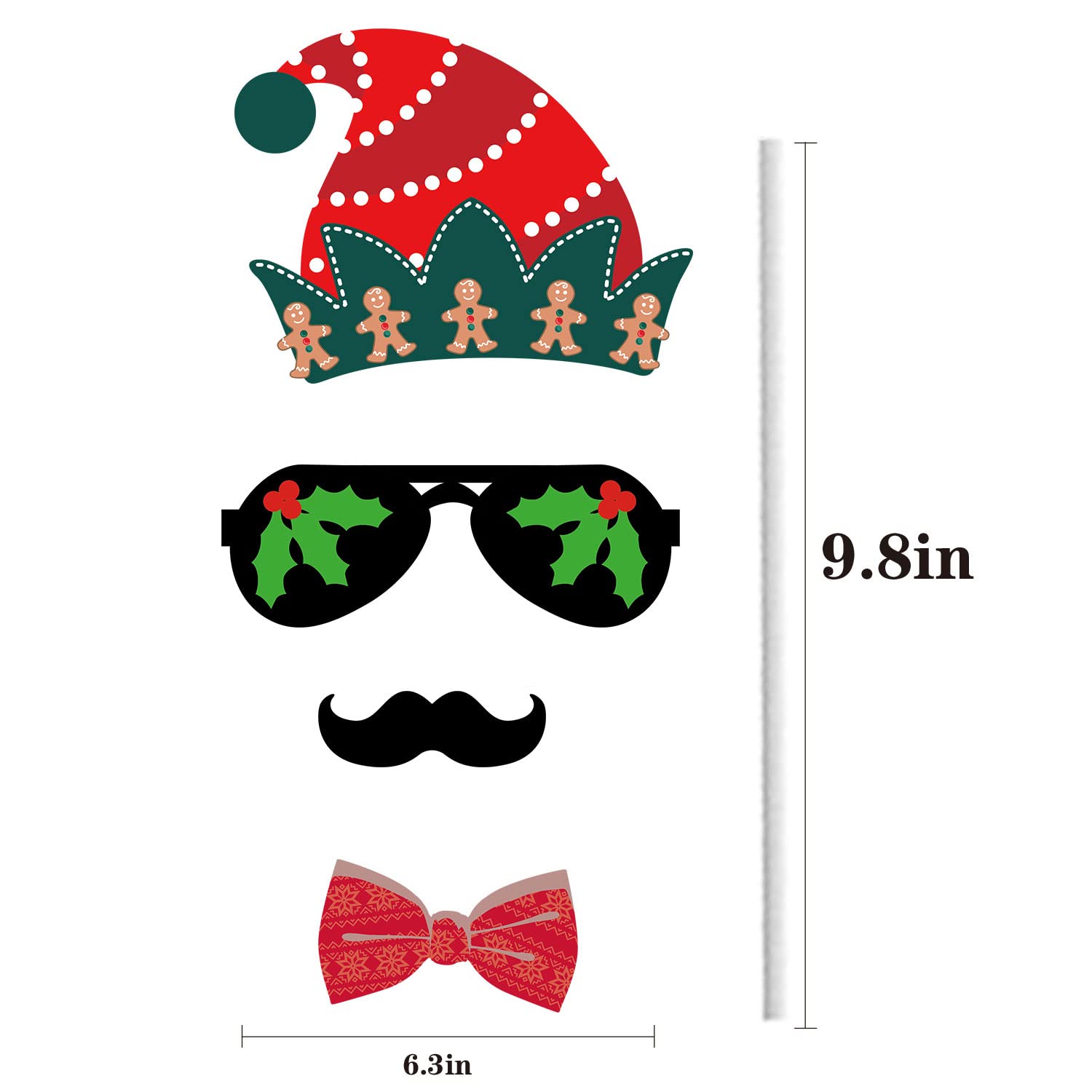 Christmas Photo Booth Props 36Pcs?Upgraded Version?, Merry Christmas Party Pose Sign, Red And Green Christmas Party Supplies Decorations For Kids Adults