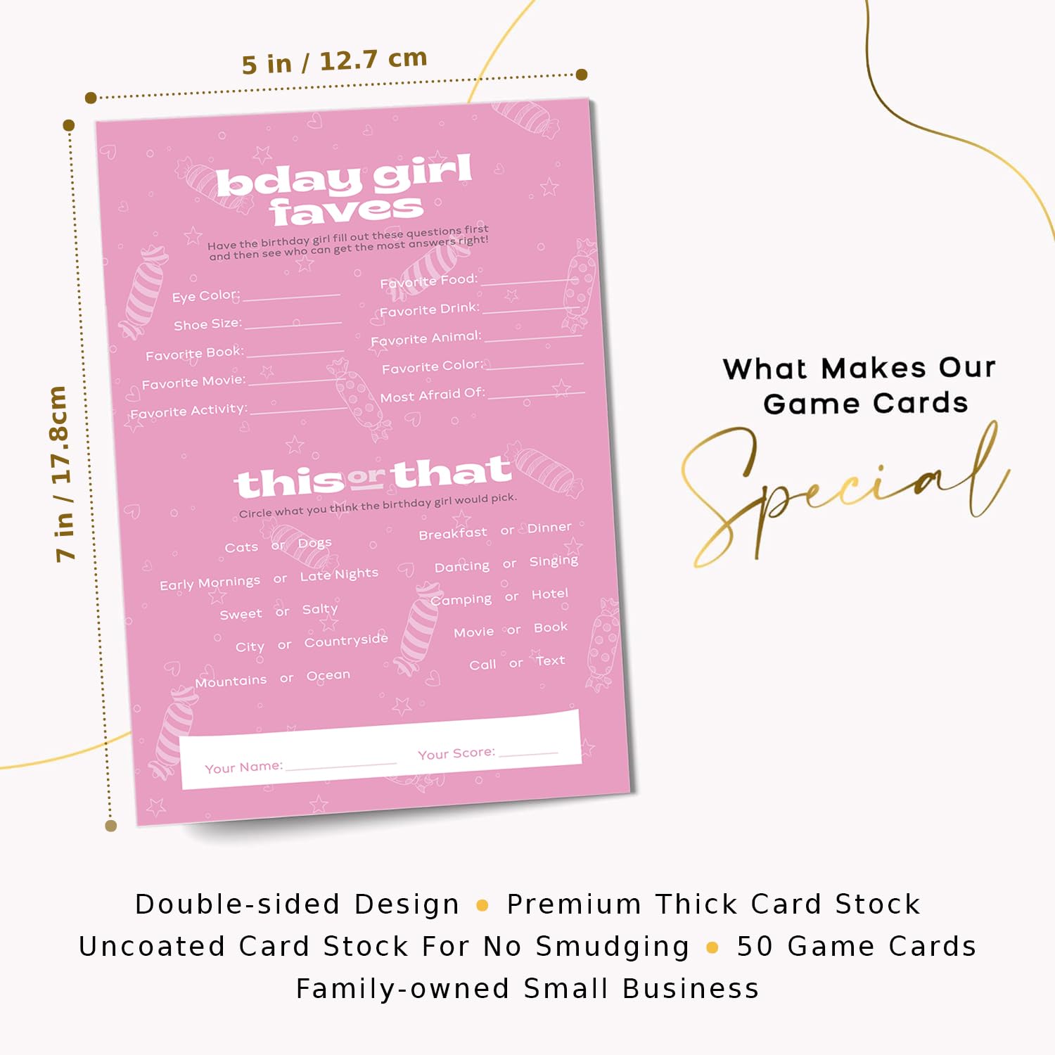 50 Who Knows The Birthday Girl Best Game Cards, Fun Birthday Game For Kids, Tweens, & Adults, Pink