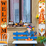 Welcome Fall Porch Banners Autumn Harvest Door Banner With Pumpkin Maple Leaves Gnome Pattern Thanksgiving Hanging Banners Autumn Home Decorations For Fall Indoor Outdoor Home Yard Wall Supplies