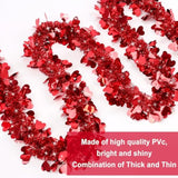 50Ft Valentines Day Garland Valentines Day Decor Red Heart Tinsel Garland Metallic Glitter Hanging Garland Valentines Decorations For Home Mantel Indoor Outdoor Wedding Galentines Party Decor