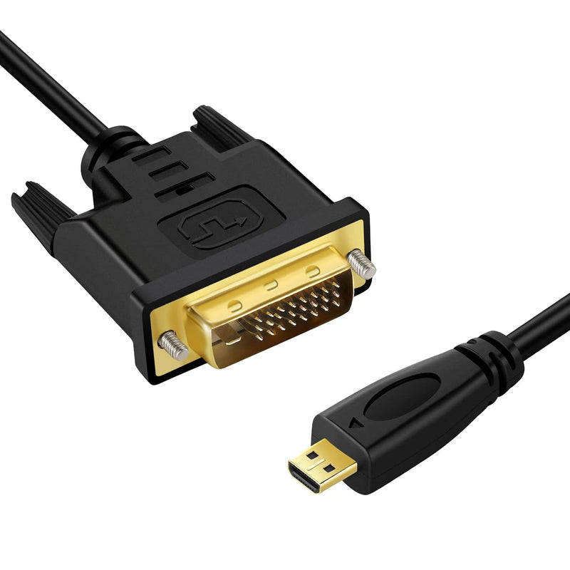 Micro Hdmi To Dvi Cable 6Ft, Micro Hdmi 1.4 To Dvi 24+1 Pin Male To Male Cable