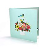 3D Bird And Flower Basket Pop Up Greeting Card For Birthday, Just Because, Thinking Of You, Retirement, Get Well, Congratulations, Cards Mother'S Day, Teacher'S Father'S Any Occasions, F18
