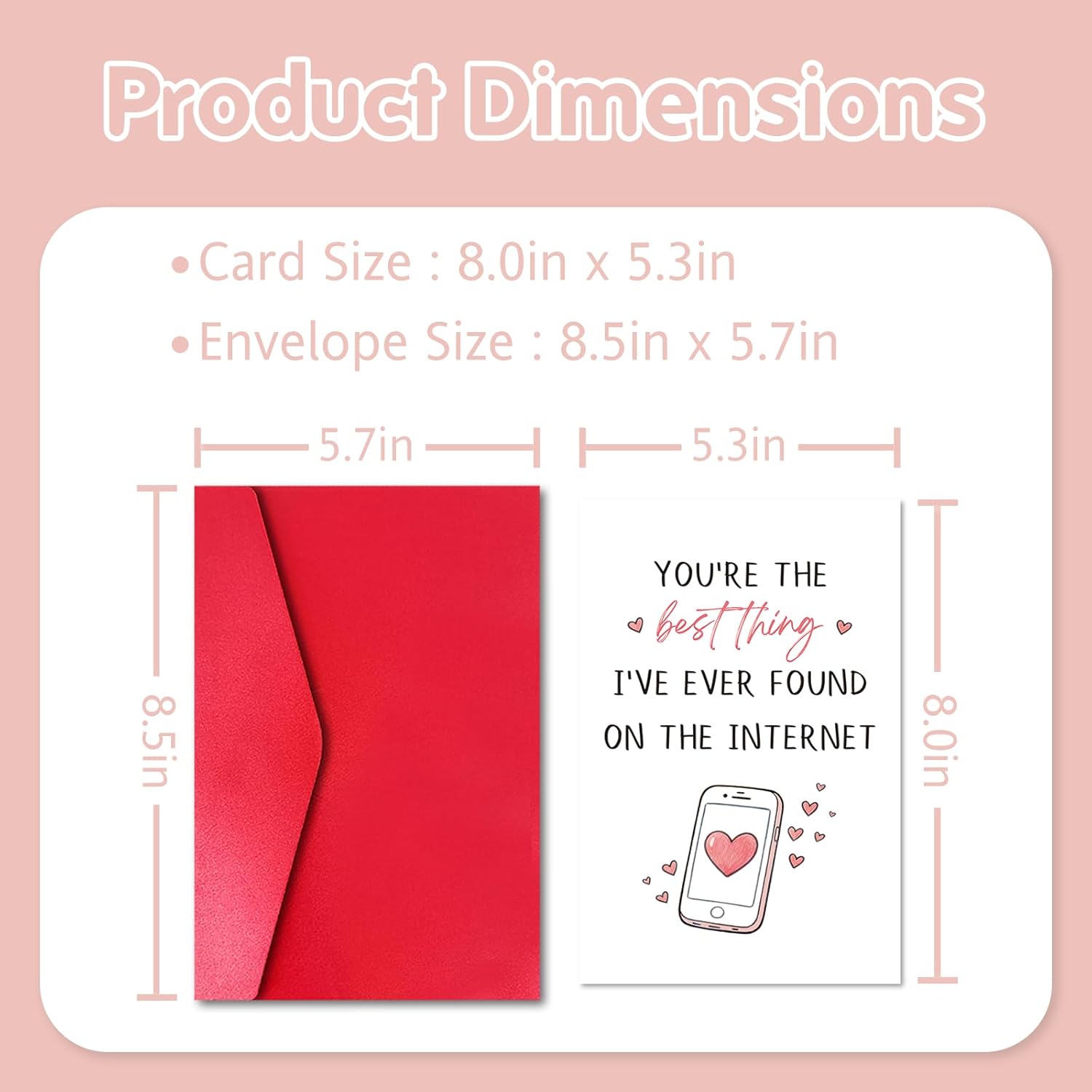 Romantic Valentine’S Day Card For Boyfriend Girlfriend, Sweet Valentine’S Day Card With Red Envelope And Sticker For Him Her Friend, You'Re The Best Thing I'Ve Ever Found On The Internet