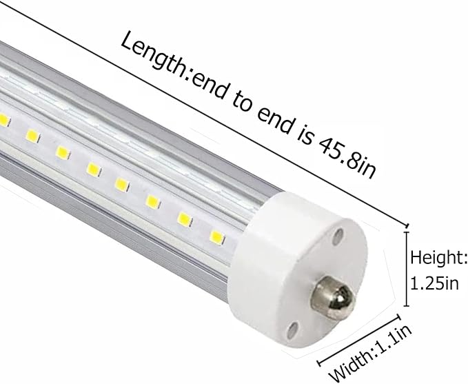 10 Pack 4FT T8 LED Tube Lights 36W 3600LM 6500K FA8 Single Pin Ballast Bypass Replacement