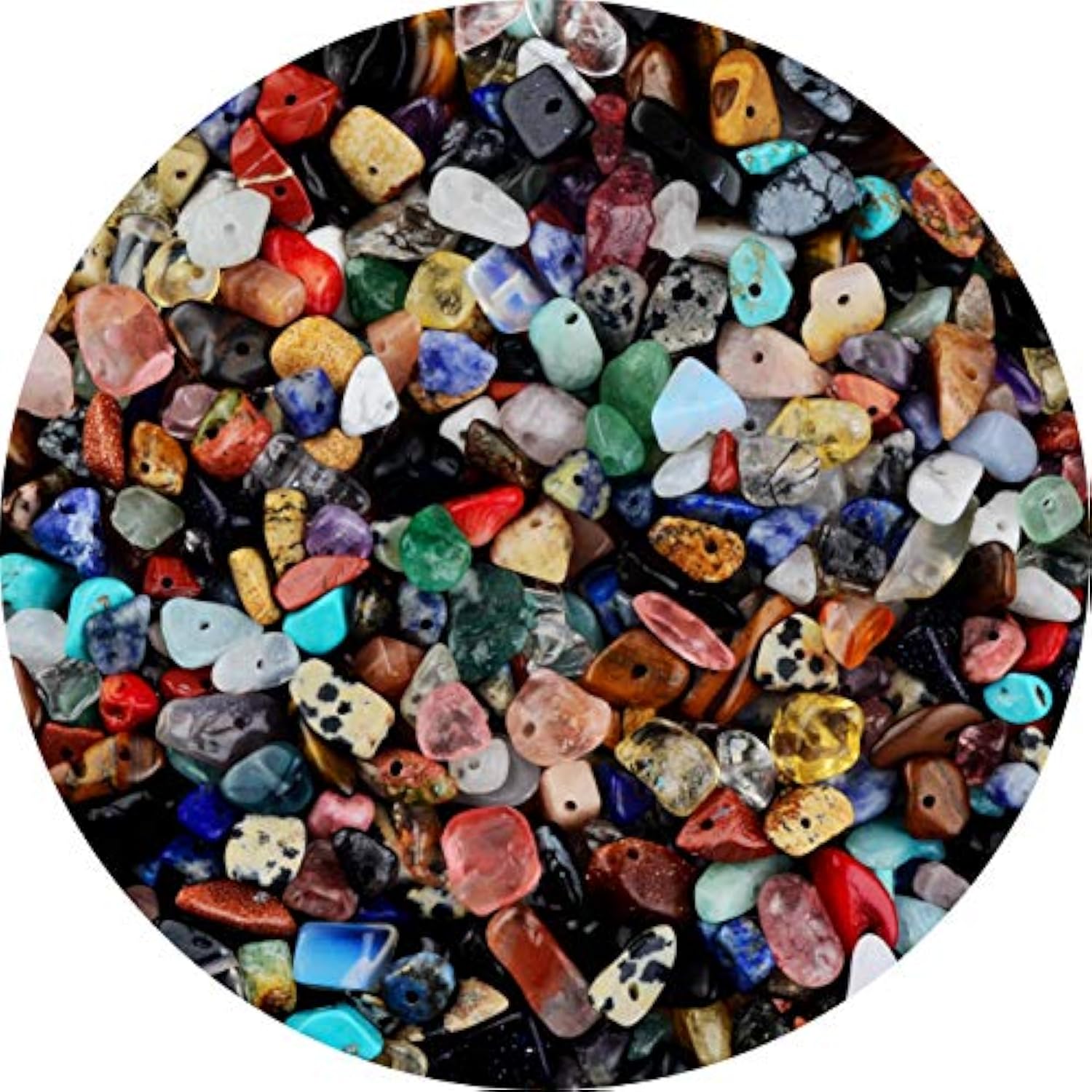 400pcs 5-8mm Multicolor Natural Chip Stone Beads for Jewelry Making & Crafting