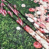 Happy Birthday Backdrop for Women Girl Green Grass Flower Floral Wall Decor