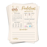 Baby Predictions For Baby Shower Advice Cards - 20 Pcs Bear Baby Shower Games For Boy Or Girl - Fun Gender Reveal Activity For New Parents