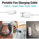 Usb C Fan Charger Cable For Jisulife Handheld Mini Fa-N, Aluan, Wihoo, Kidee, Zeefo,Frsara,Civpower Neck Fa-N, Homelifairy, Sweetfull Replacement Personal Portable Fan Type-C Charging Power Cord (5Ft)