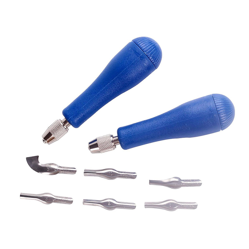 Block Cutters- Craft Linoleum Carving Tools With 6 Type Blades And 2 Plastic S