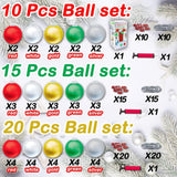 10 Pcs Outdoor Decorations, 11 Inch Inflatable Christmas Balls, Festive Ornaments For Front Door Yard, With Pump (Red, G