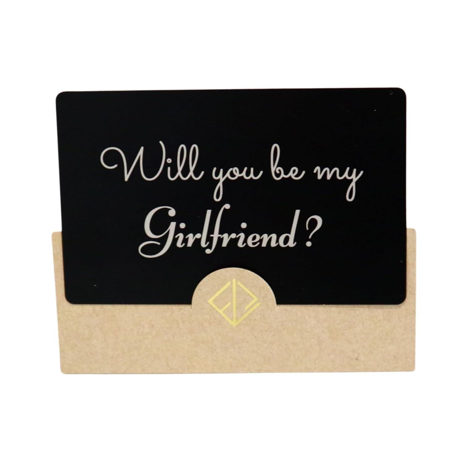 Will You Be My Girlfriend Love Messages Card: A Heartfelt Proposal For Her/Him, Hard Aluminum Message Card With Elegant Envelope - Simple But Powerful (Black With Brown Envelope)