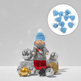10Pcs Mini Christmas Knit Hats: Round Tiny Santa Hats With Pom Pom Knitting Doll Caps For Crafts, Small Santa Caps Crafts Christmas Tree Ornaments Diy Hair Accessories (Light Blue)