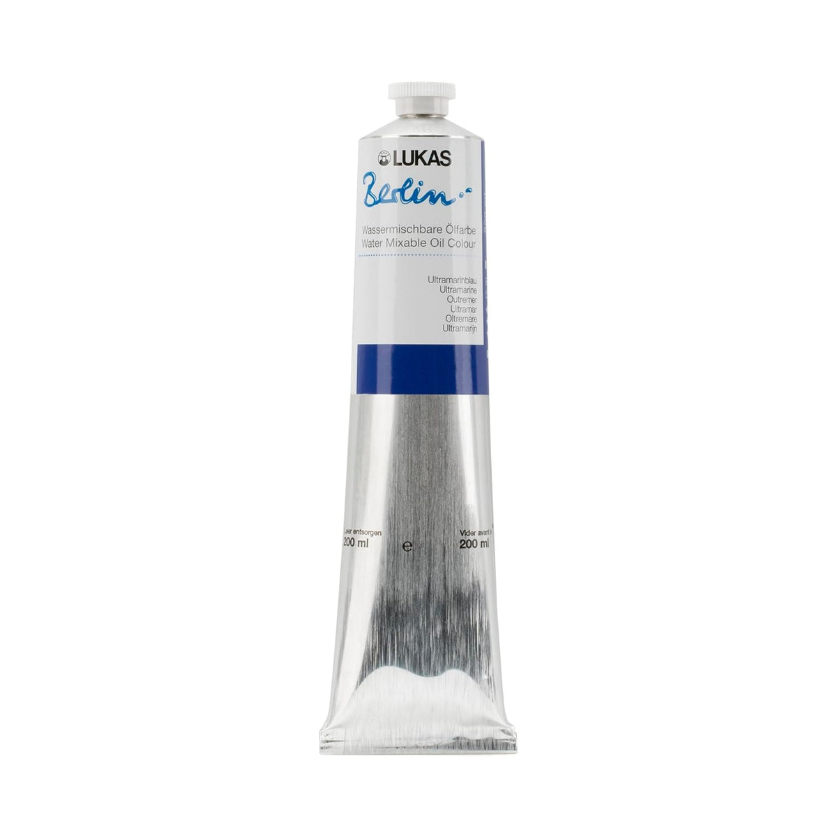 Lukas Premium Water mixable Oil Paint, Ultramarine Blue, 200 ml