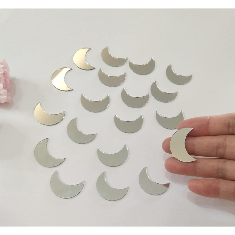 100Pcs Of Moon Shape Mirror Mosaic Tile ,Mini Glass Mosaic Tile , Mirror Craft