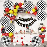 , Black And White Checkered Balloons - 22 Inch, Pack Of 12 | Race Car Balloons For Race Car Birthday Party Decorations | Racing Party Decoration | Checkered Party Decorations | Emo Party Decor