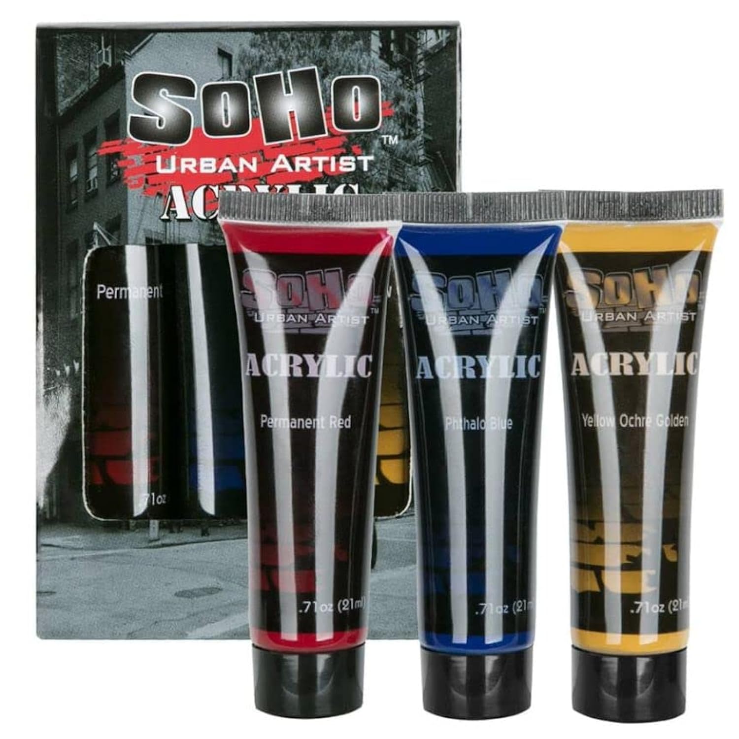 Acrylic Paint - Thick, Rich, Water-Resistant, Heavy Body Paint, 12Ml - Assorted Set Of 3, Set Of 3-21Ml