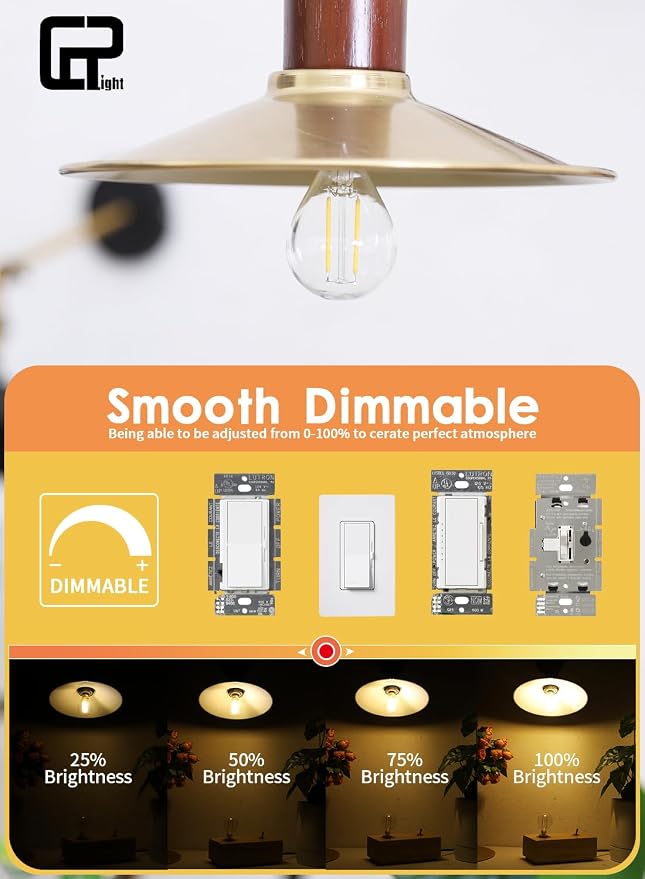 2W Dimmable LED G14 Candelabra Bulbs 2700K Warm White 8 Pack