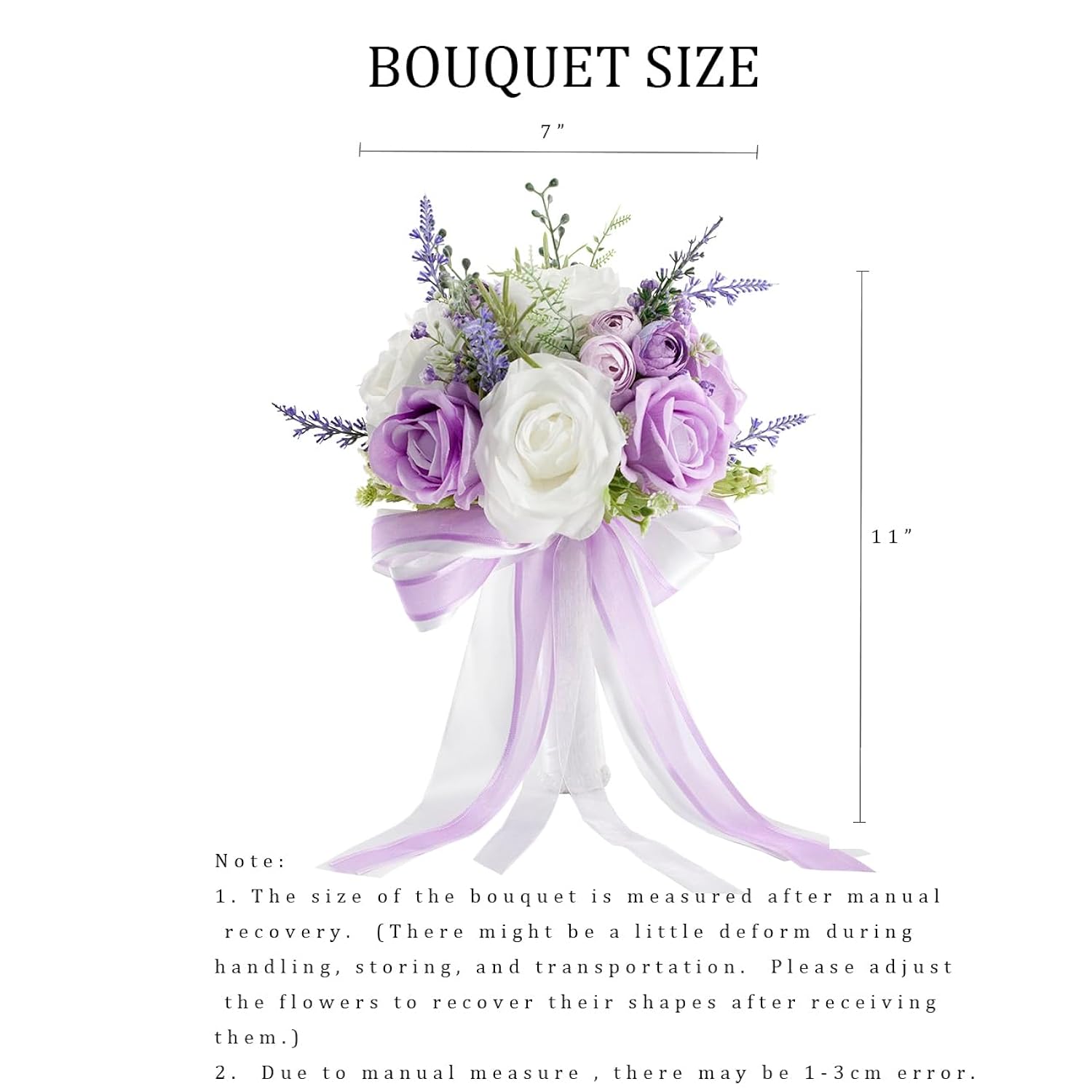 Wedding Bouquets For Bride Bridesmaids, 7 Inch Artificial Rose Flower Bridal Bouquets For Wedding, Prom, Ceremony, Homecoming, Anniversary Decor