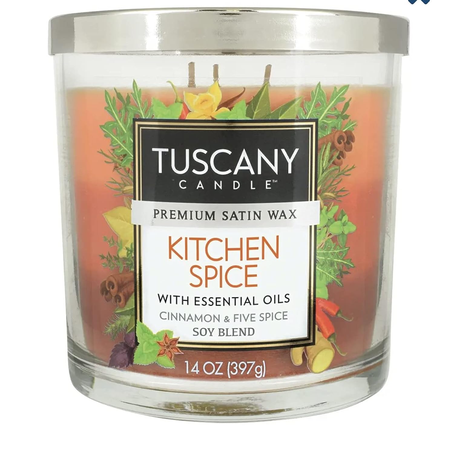 Tuscany Candle Candle Kitchen Spice Premium Satin Wax Candle 14Oz, 6Iva