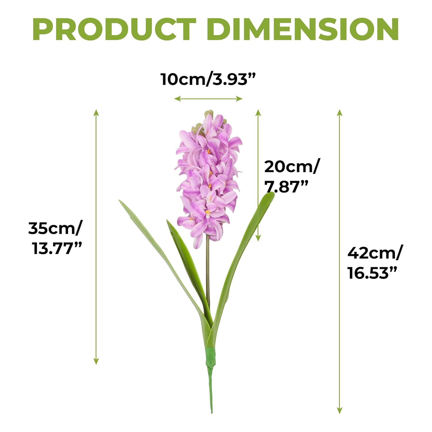 3Pcs 16.5 Inch Artificial Hyacinth Flowers – Long Stem Silk 3D Narcissus Plastic Fake Branches Real Touch Faux Twig Bouquet, Lifelike Spring Picks For Table Vase Decor Wedding Party Home Props Fence