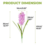 3Pcs 16.5 Inch Artificial Hyacinth Flowers – Long Stem Silk 3D Narcissus Plastic Fake Branches Real Touch Faux Twig Bouquet, Lifelike Spring Picks For Table Vase Decor Wedding Party Home Props Fence
