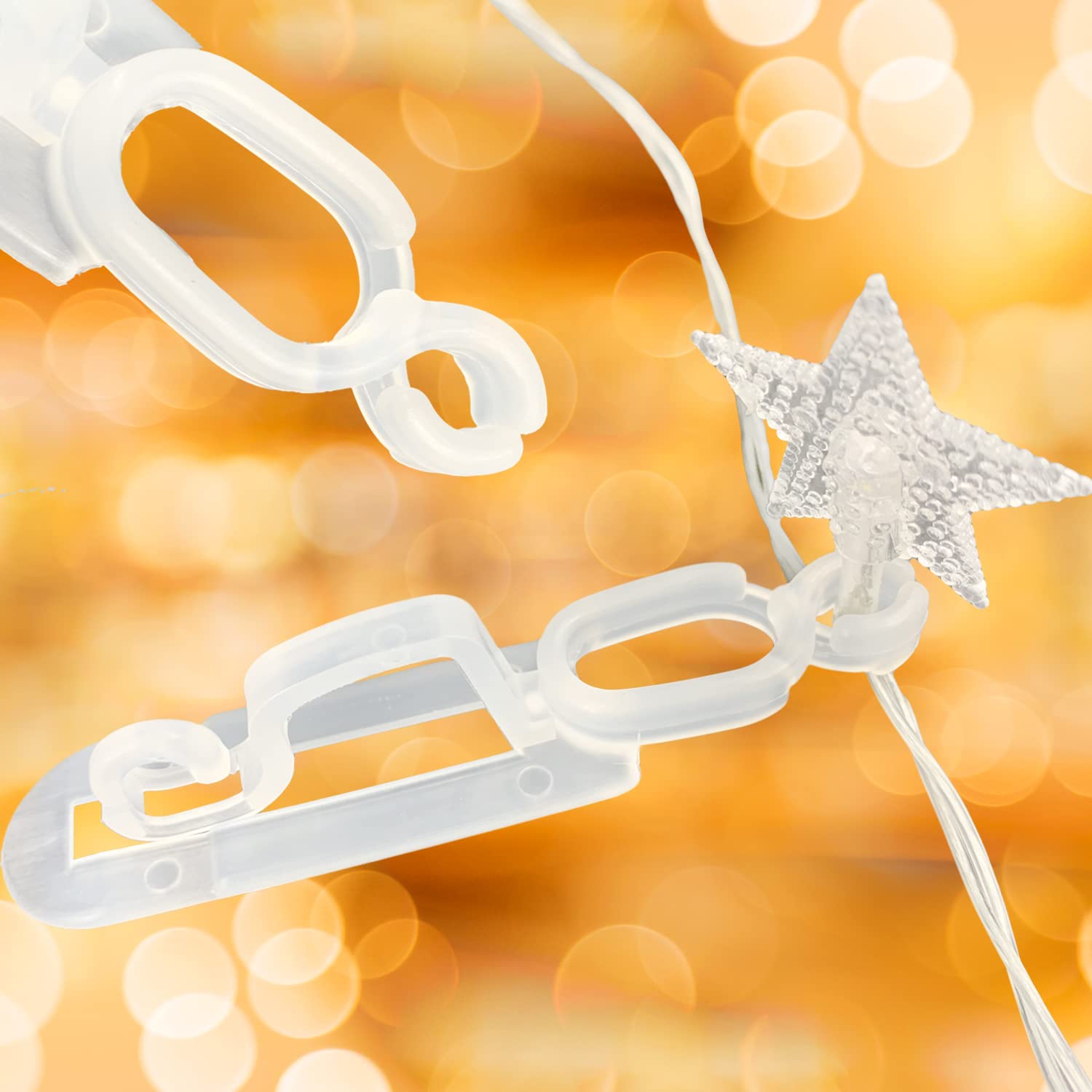 Christmas Light Gutter Clip Outdoor Shingle Clips 80 Pieces Holiday Hanger Hooks Compatible With C9 C7 C6 For Roof, Roof Ridge Line, Fence (Translucent)