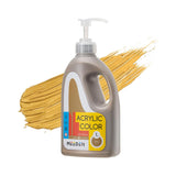 Metallic Gold Acrylic Paint: 1 L /33.8 Oz Liquid Paint With Pump Lid - Gold Art Paints For Canvas, Crafts, Studio, School, Wall & Poured Paintings