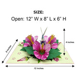 3D Hibiscus Blue Hummingbird Greeting Pop Up Card 6" X 8" With Envelope – Stunning Pop-Up Floral Gift – Bird And Flower Lovers Card For Birthday, Mother'S Day, Or Thinking Of You