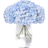 Hydrangea Artificial Flowers -12 Pcs Realistic Fake Hydrangea Silk Flowers With Stems Faux Hydrangea Flowers Heads For Office Home Party Wedding Centerpiece Diy Floral Decor(Sky Blue)