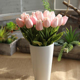 Artificial Flowers Real Touch Mini Pu Tulips Bouquet Fake Tulips Flowers Arrangement Artificial Plants For Wedding Centerpiece Room Home Hotel Party Event Christmas Decor Pink Set Of 30