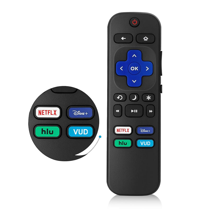 Universal Replacement Remote For Roku Tv, Compatible With Hisense Roku/For Tcl