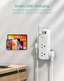 Surge Protector Outlet Extender 6 Outlets 4 USB Ports USB C 1800J Rotating Wall Plug White