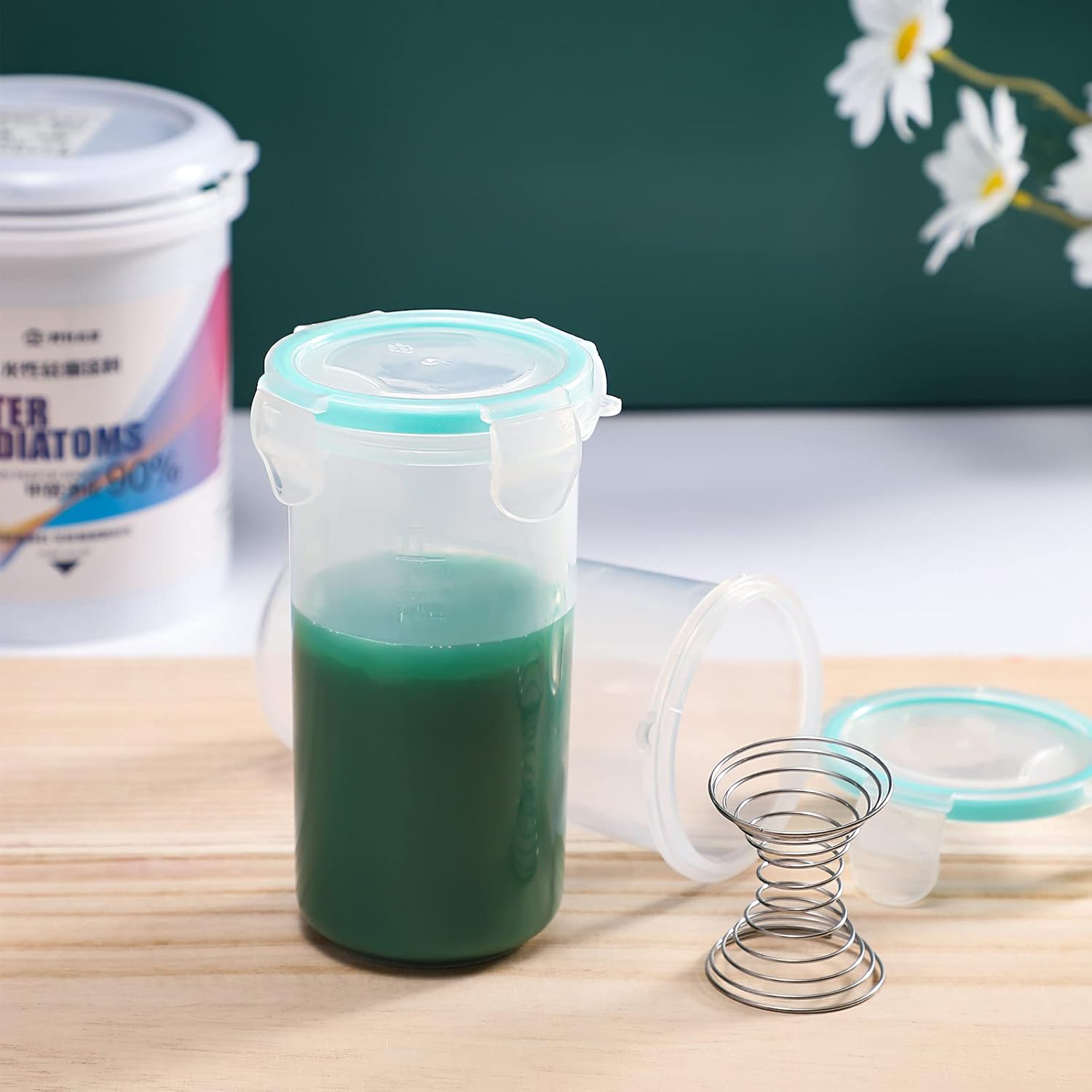 Touch Up Paint Container Touch Up Cups Paint Storage Cups With Lids Storage Containers Airtight Container With Stainless Steel Mixing Ball For Repainting Leftover, 13 Oz(8 Pieces)
