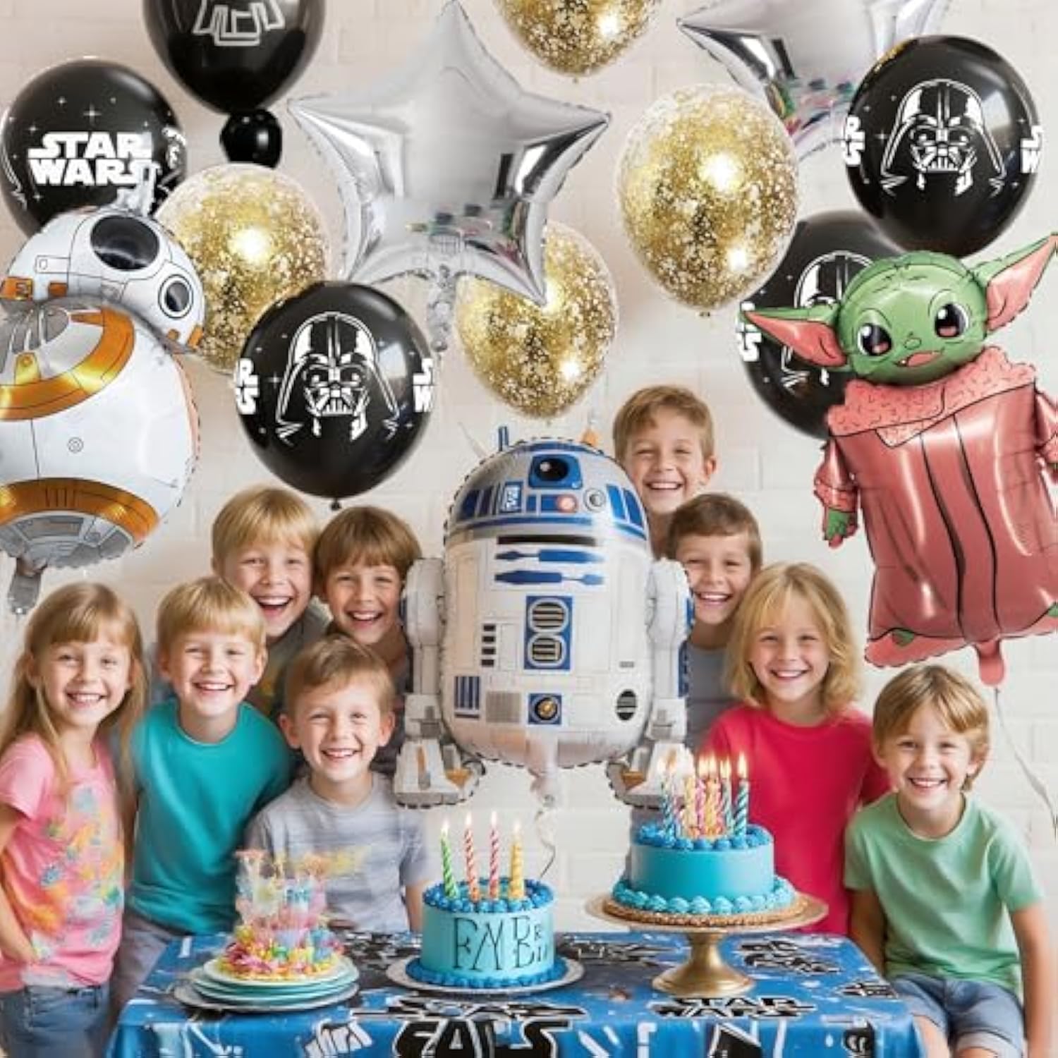 25 Pcs Space Party Kit with Banner, Alien Foils & Balloons